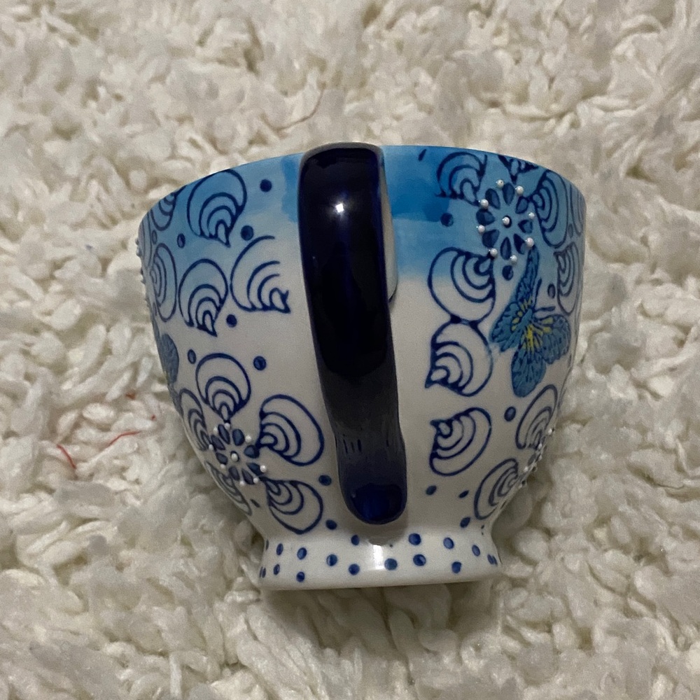 Dutch wax by coastline imports, elegant teacup style Blue Butterfly Ceramic Mug - Picture 6 of 16